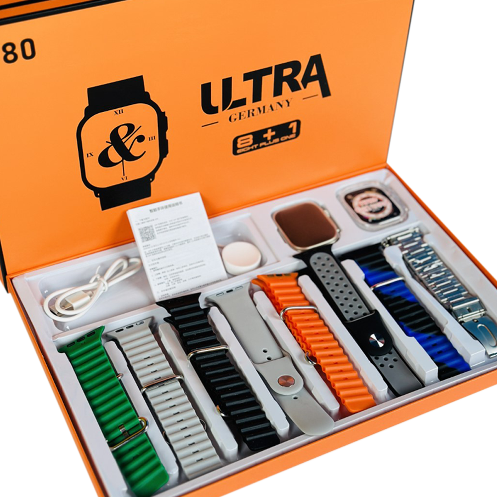 Ultra  Y80 Smartwatch With 8 Strap